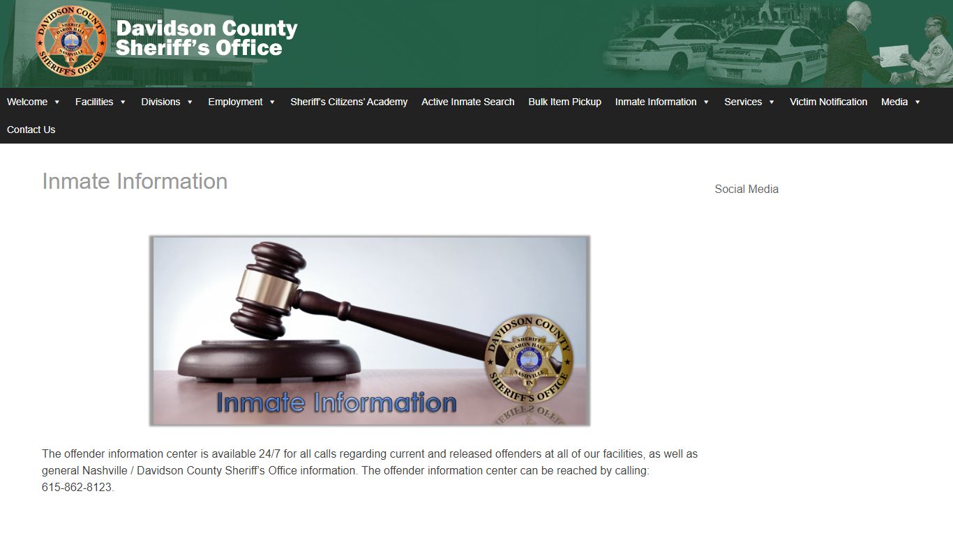 Inmate Information – Davidson County Sheriff – Nashville ...