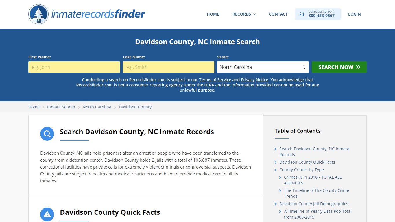 Davidson County, NC Inmate Lookup & Jail Records Online
